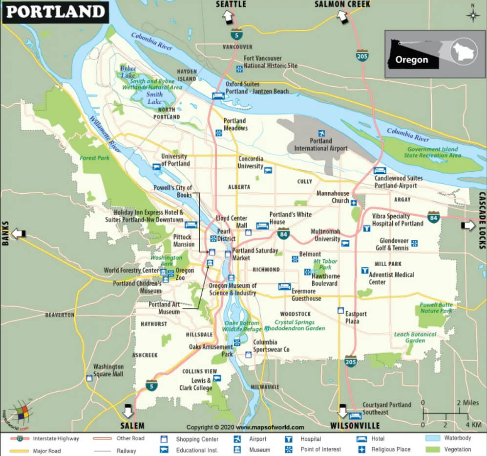 Portland Map OR